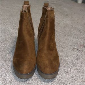 Tan Suede Booties